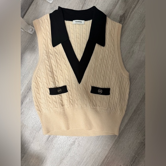 NWOT Sandro Suzy Cable Knit Vest - Picture 5 of 5